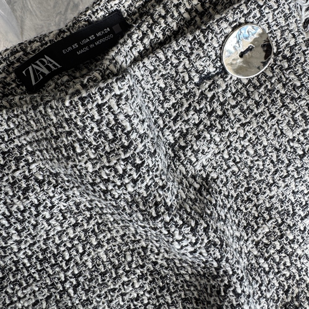 Zara Monochrome Tweed Skort
